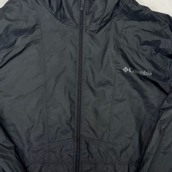 Columbia Jacket Mens Black M Flashback Windbreaker Lightweight Hooded Zip Front - Picture 3 of 6